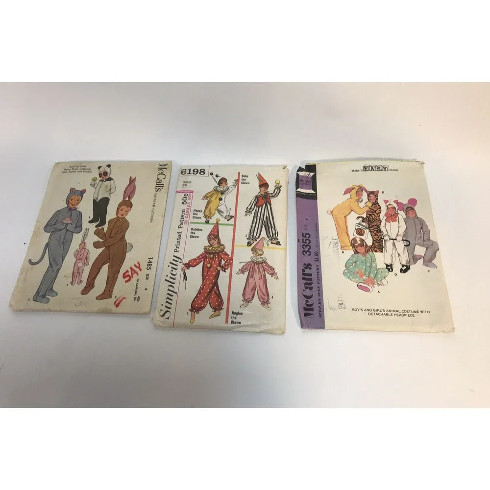 Lot of 14 Kids Sewing Pattern Halloween Costumes, some are vintage, cut & uncut